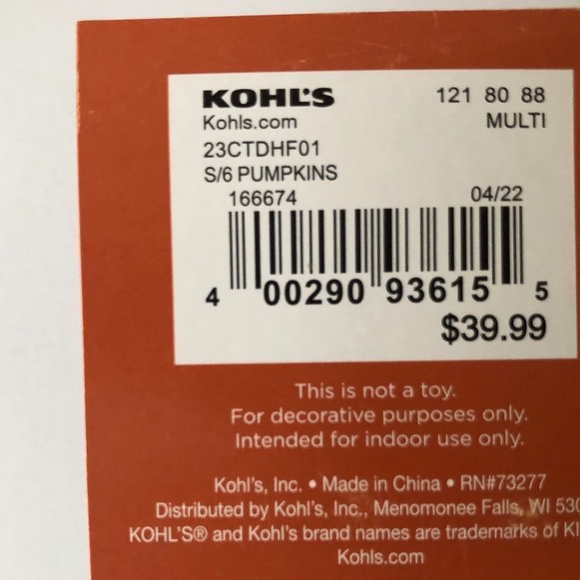 Pumpkins Ceramic Fall Decor Table NEW set of 6 - Picture 3 of 3